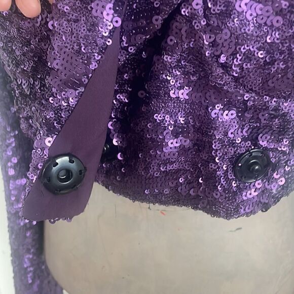 AKNVAS Purple Sequin Cropped blazer - Picture 5 of 8